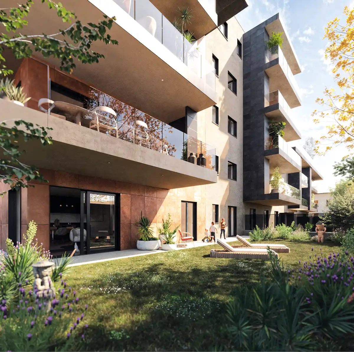 Giardini privati di un appartamento Tono House.
